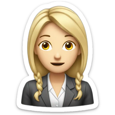 Overwhelmed accountant white female sticker