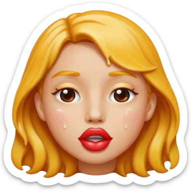 Tongue wet kiss sticker