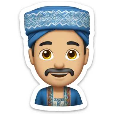 Uzbek guy with traditional clothes sticker