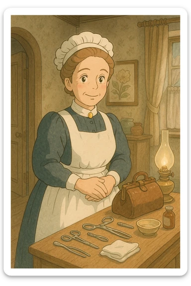 victorian midwife sticker