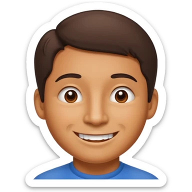 Smiling face with mole on chin sticker