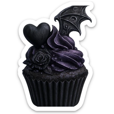 Gothic cupcake in hi dream full style, no background sticker