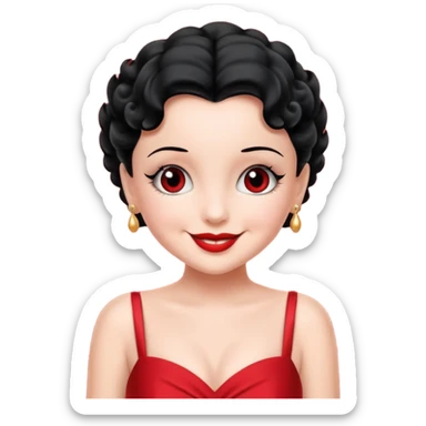 Betty boop, red dress sticker