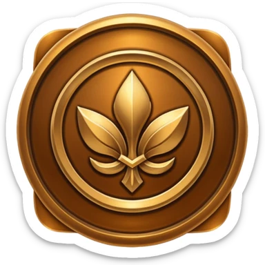 league of legends rank icon bronze shiny stylized simple emoji style sticker