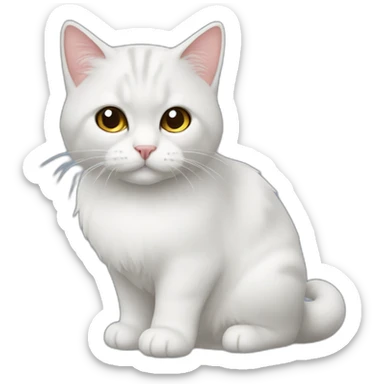Gata persa blanca gorda sticker