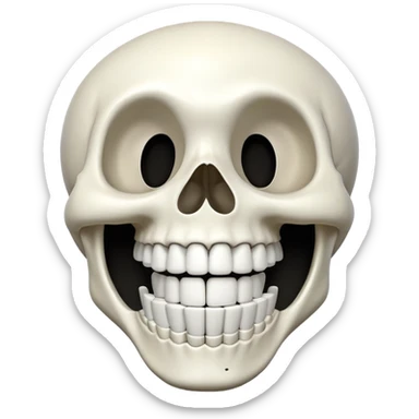 a laughing skeleton sticker