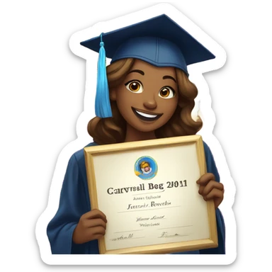 Jessica celebrating academic achievement  sticker