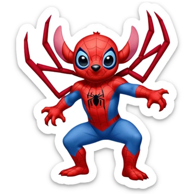 Stitch in a Spider-Man costume  sticker