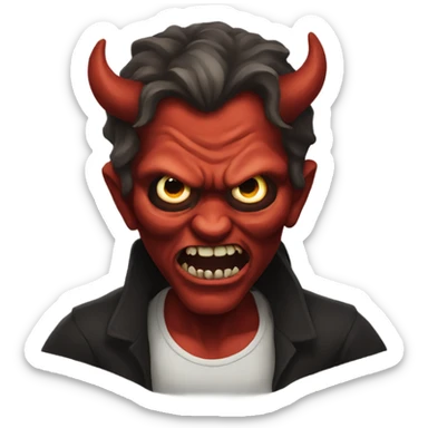 scary demon sticker