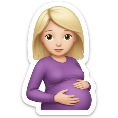 thicc and pregnant woman blond white sticker