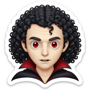 curly vampire with head optical sticker