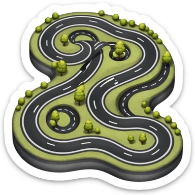 The road winding into the distance
 sticker