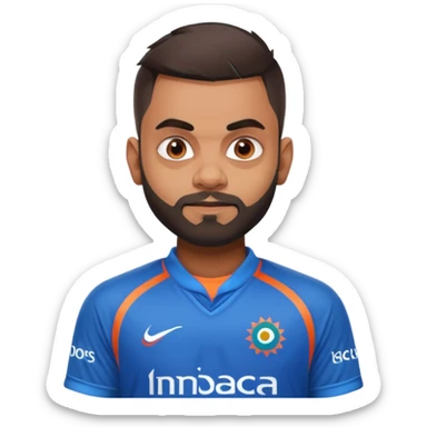 Virat Kohli wearing Indian jersey 18 sticker