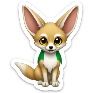 Fennec with Algerian flag  sticker