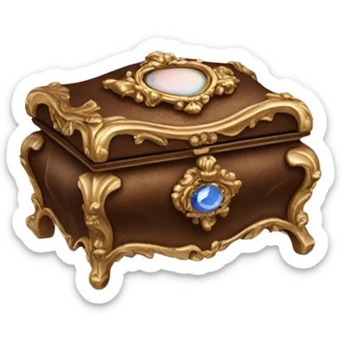 rococo brown jewelry box sticker