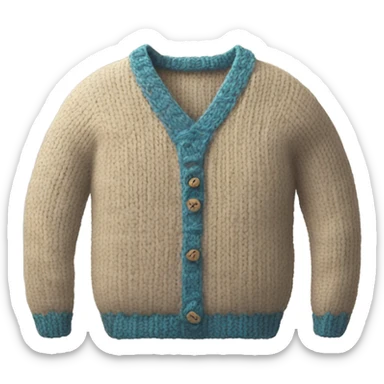 half knit sweater with knitting needles sticker