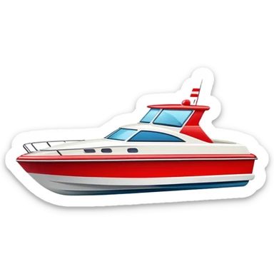 1980s red motorboat sticker