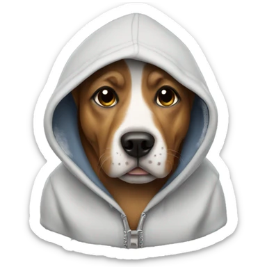 Dog with a hoodie on  sticker
