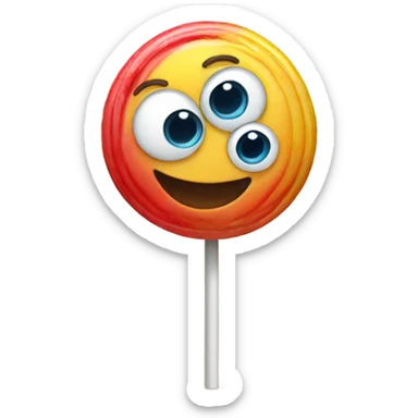 lolipop with a face sticker