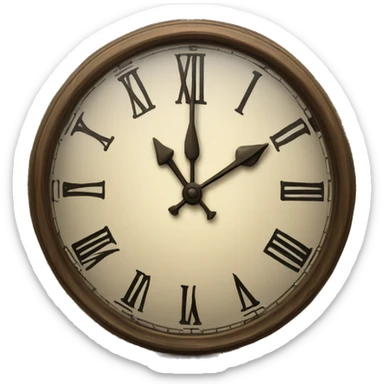 Old fashioned clock about to strike midnight  sticker