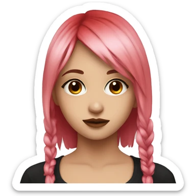 egirl with red/black har sticker