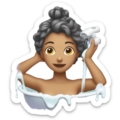 woman washing hair sticker