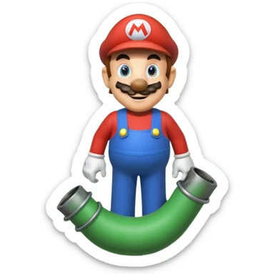 Mario se tient sur un tuyau de Mario Bros sticker
