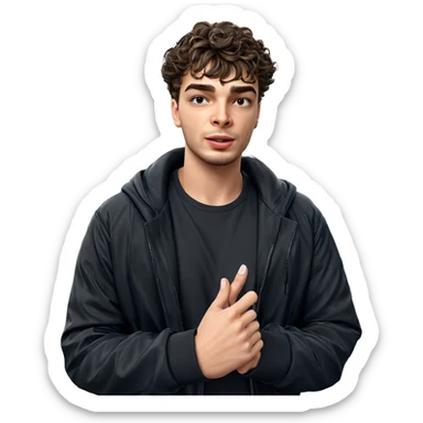 stylish male portrait in jacket sticker