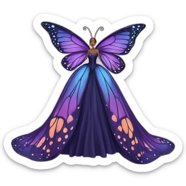 butterfly inspired  gown dress sticker
