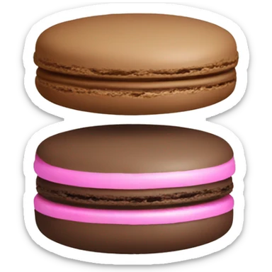 Two macaroons one pink one brown  sticker