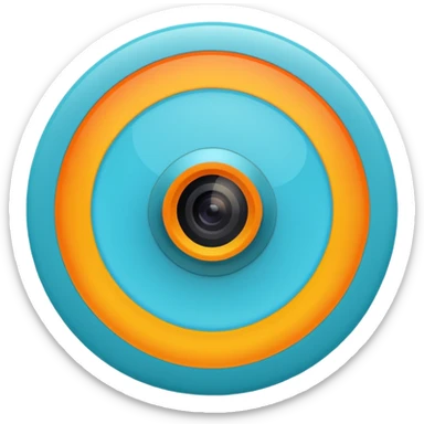 A circle with a thermal camera effect, cyan color sticker