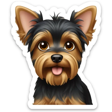Black Yorkshire terrier with light brown Muzzle and paws sticker
