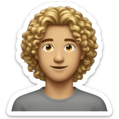 Jeune homme 19 ans algérien avec des cheveux long bouclé sticker