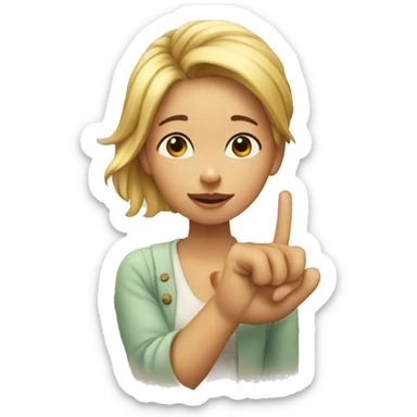 Girl with finger doing the shh sign sticker