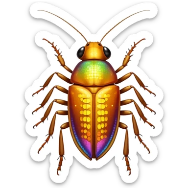 yellow bedazzled cockroach sticker