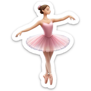 Icon for Ballet: a theater stage with silhouette of a ballerina in an elegant pose, surrounded by spotlight and stage lights. The icon should convey the grace and beauty of ballet, with focus on the dancer and the dramatic lighting. Transparent background. sticker