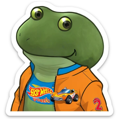 wearing a hot wheels shirt jacket sticker