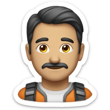 Bıyıklı gözlük takan balık  sticker