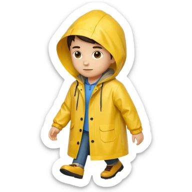 Raincoat Pedestrian sticker