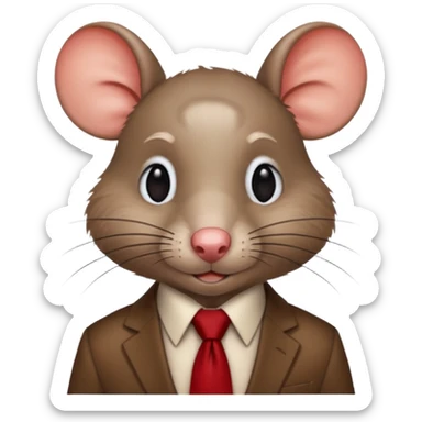 rat wearing  red tie sticker