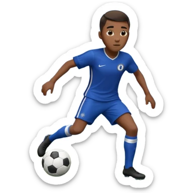 Black Chelsea FC Soccer player scoring a goal sticker