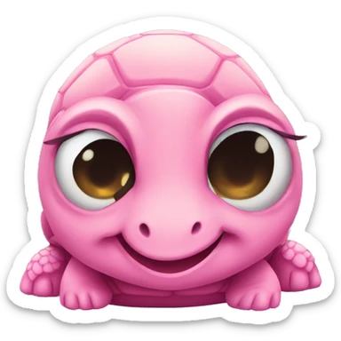 pink turtle   sticker