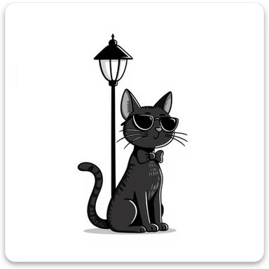 A cat wearing sunglasses sticker