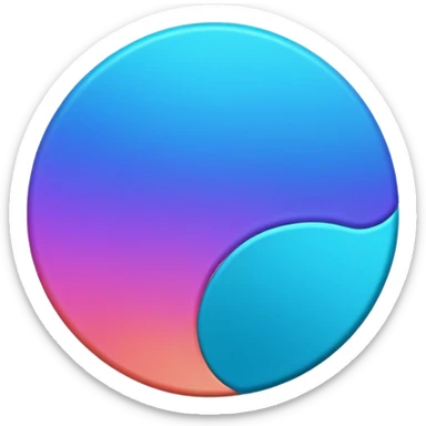 
One  Rotate 35 degree  coin color in in gradient of turquoise, blue, pink, purple, and coral sticker