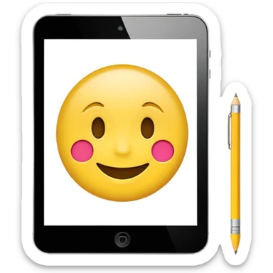 emoji drawing on tablet sticker