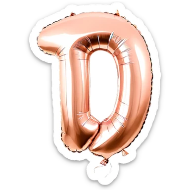 first birthday rose gold number ONE balloon  sticker