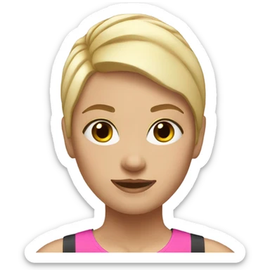 Gym girl with short blonde and pink hair sticker