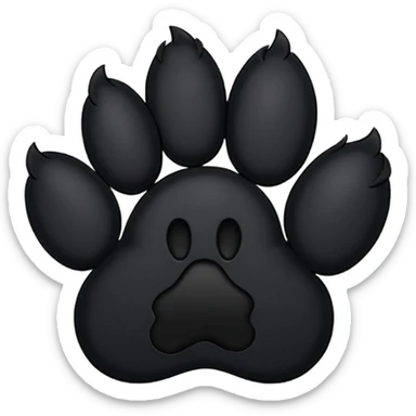 blcak paw sticker
