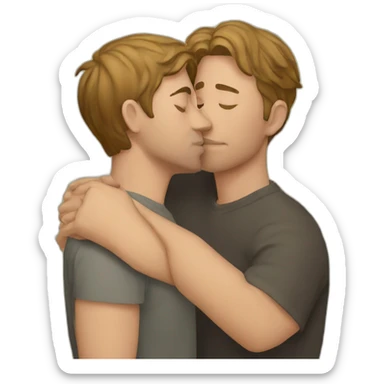 guy kissing another guy accidentally sticker