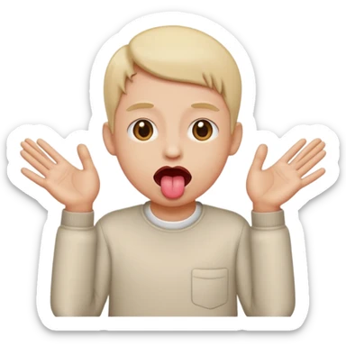 Tongue sticking out with hands on the side sticker